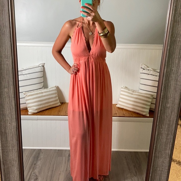 🧁 LAST1!CORAL SUN- boho maxi dress - Picture 2 of 9